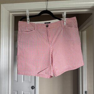 Lands End Shorts Gingham Seersucker Fit 2 Size 16 Pink